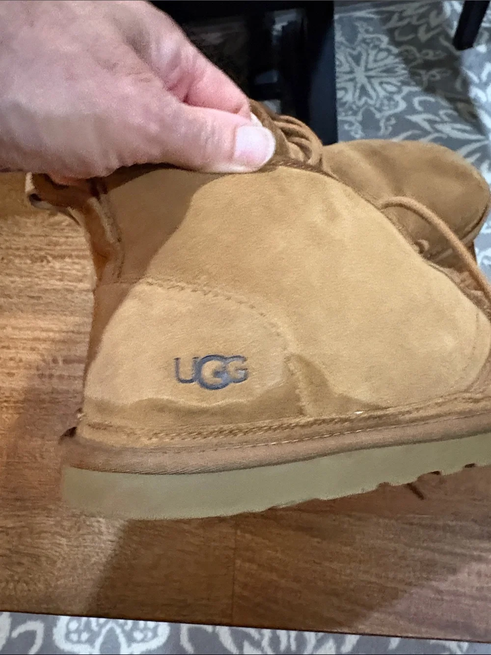 UGG Neumel Men's Chestnut Suede Chukka Boots - Lace-Up Casual size 14